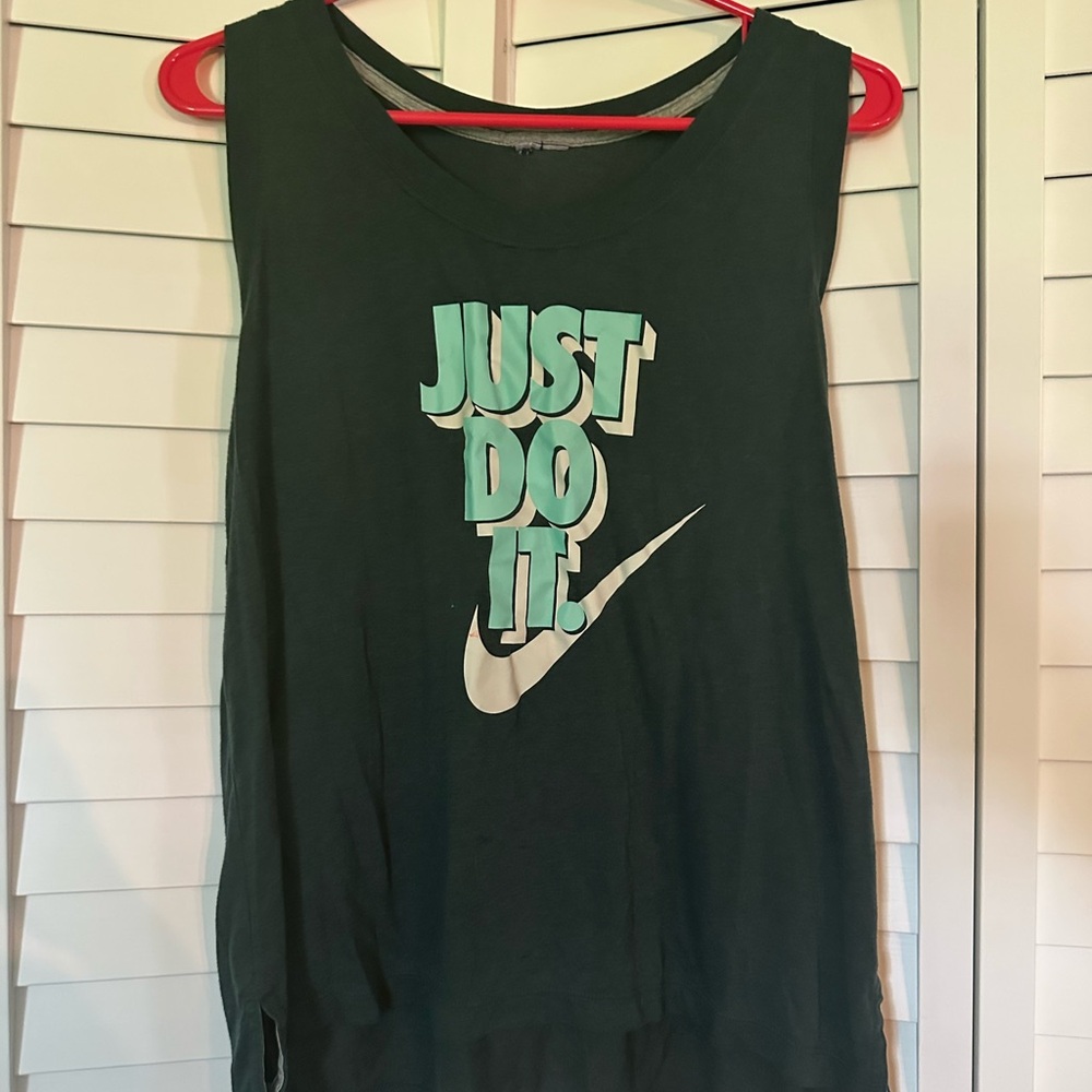 Nike Green Muscle Tee Sleeveless Athletic Top
